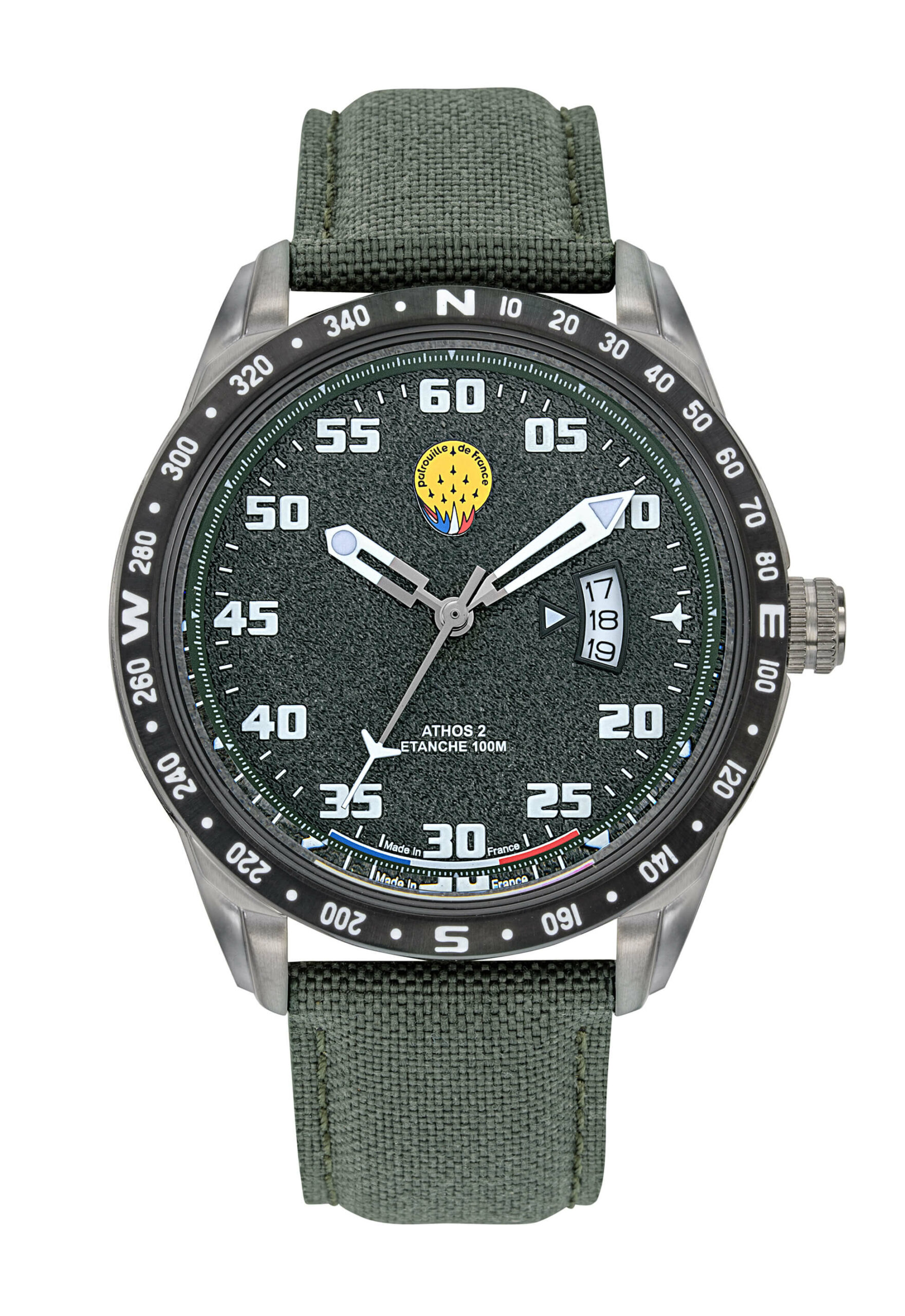 Montre Cadran Kaki Bracelet Tissé Kaki A2-100ID-668126