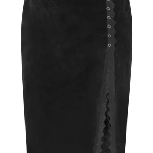 Black Velvet Pencil Skirt