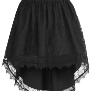 Black Lace Asymmetrical Skirt – Vintage Goth Style