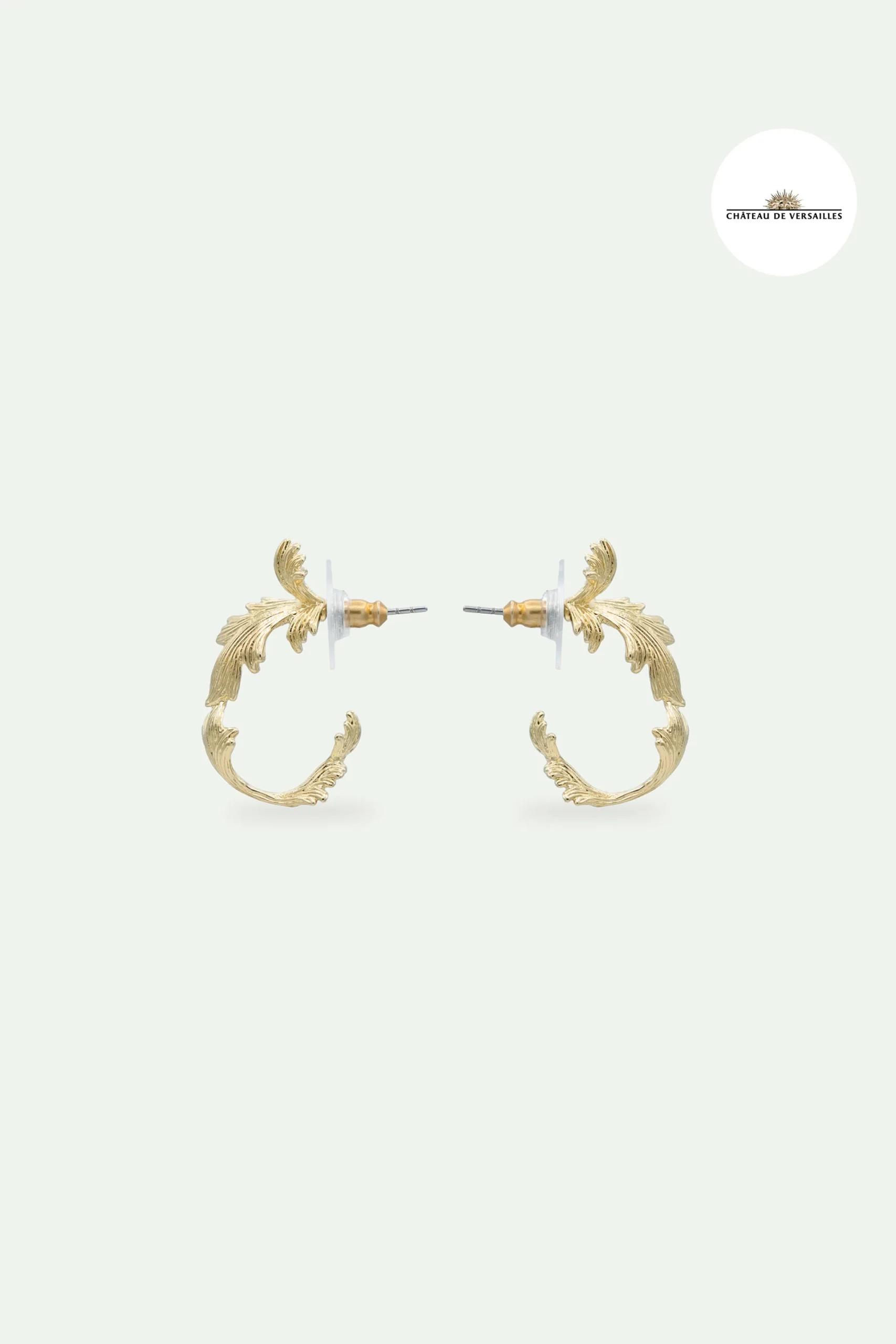 Boucles d'oreilles créoles dorées feuilles d'acanthe