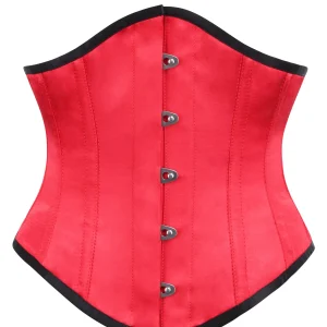 Corset serre-taille en satin rouge