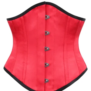 Corset serre-taille en satin rouge