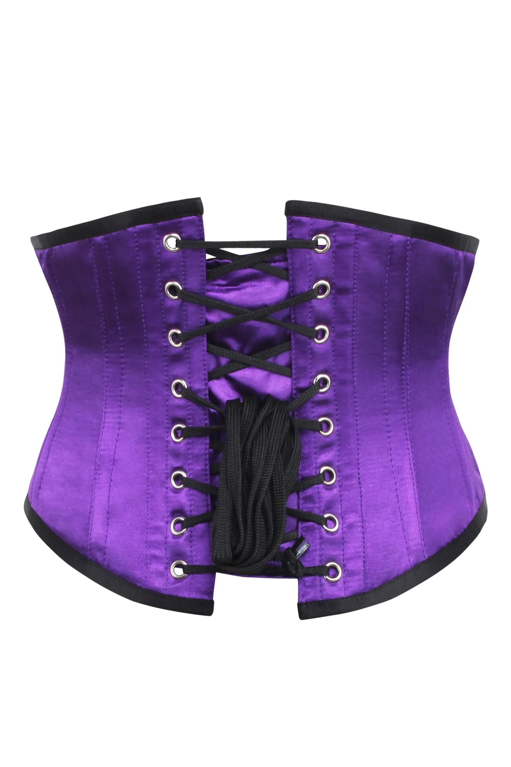Serre-taille waspie en satin violet – Image 2