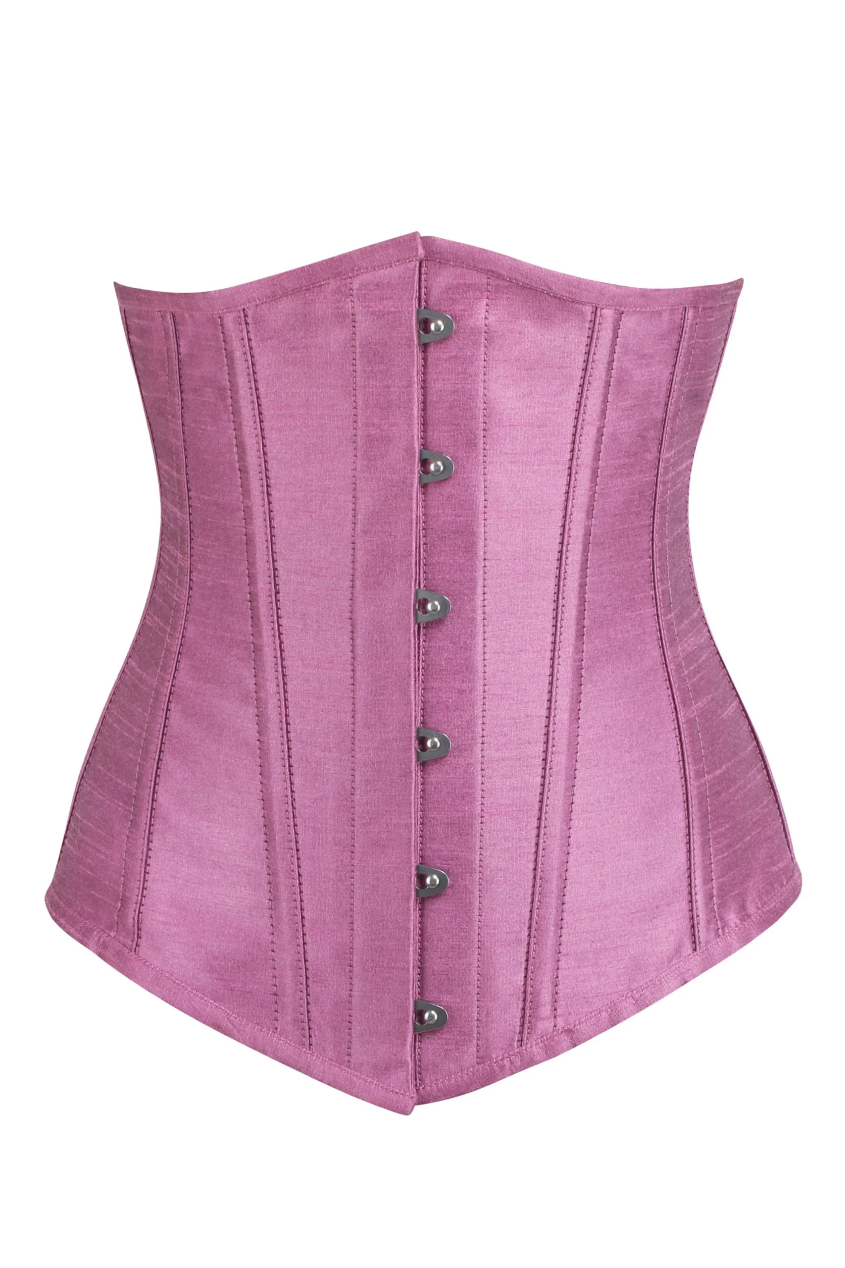 Corset serre-taille longline en satin rose