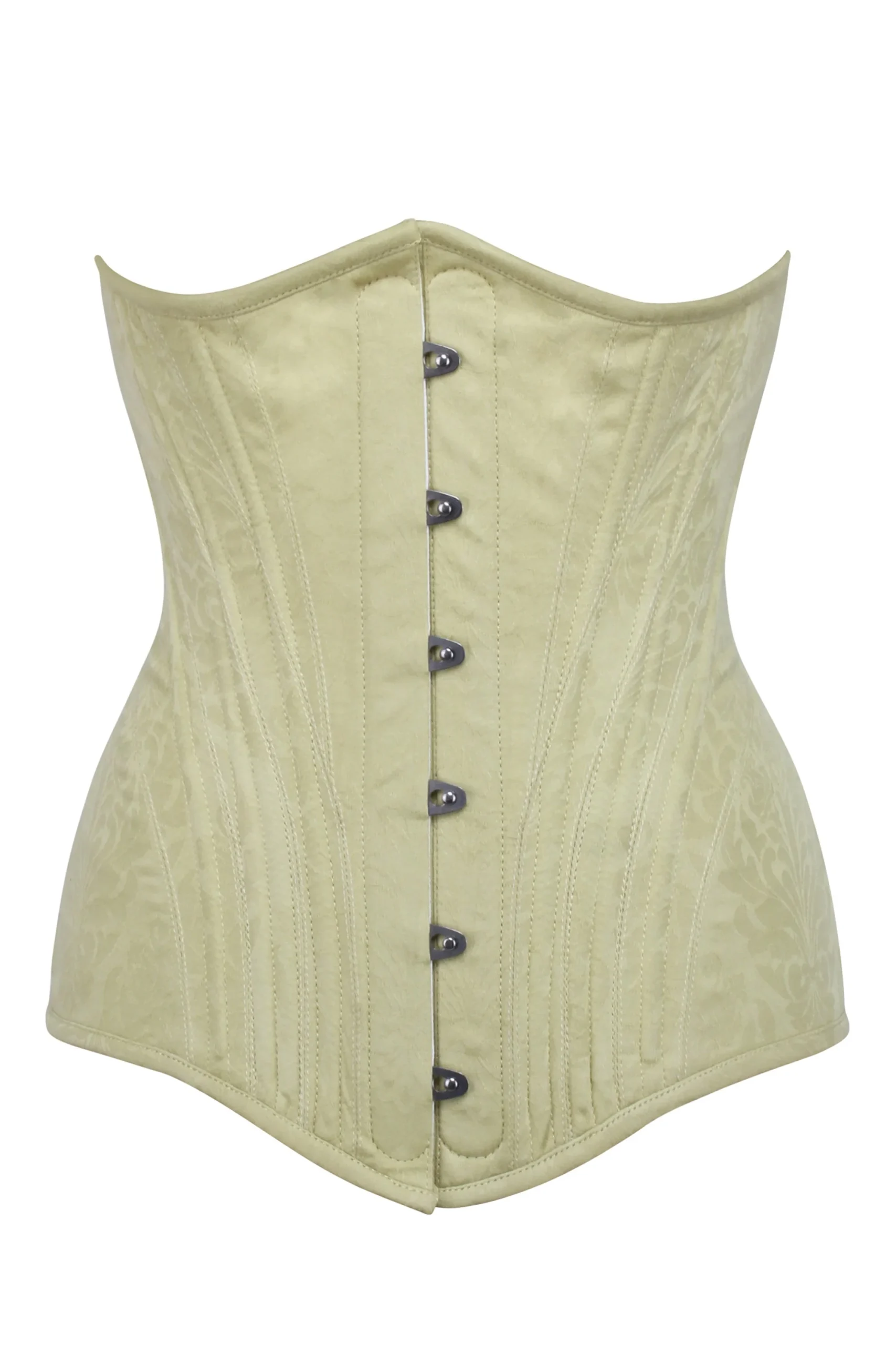 Corset serre-taille longline en brocart pastel avec panneaux des hanches