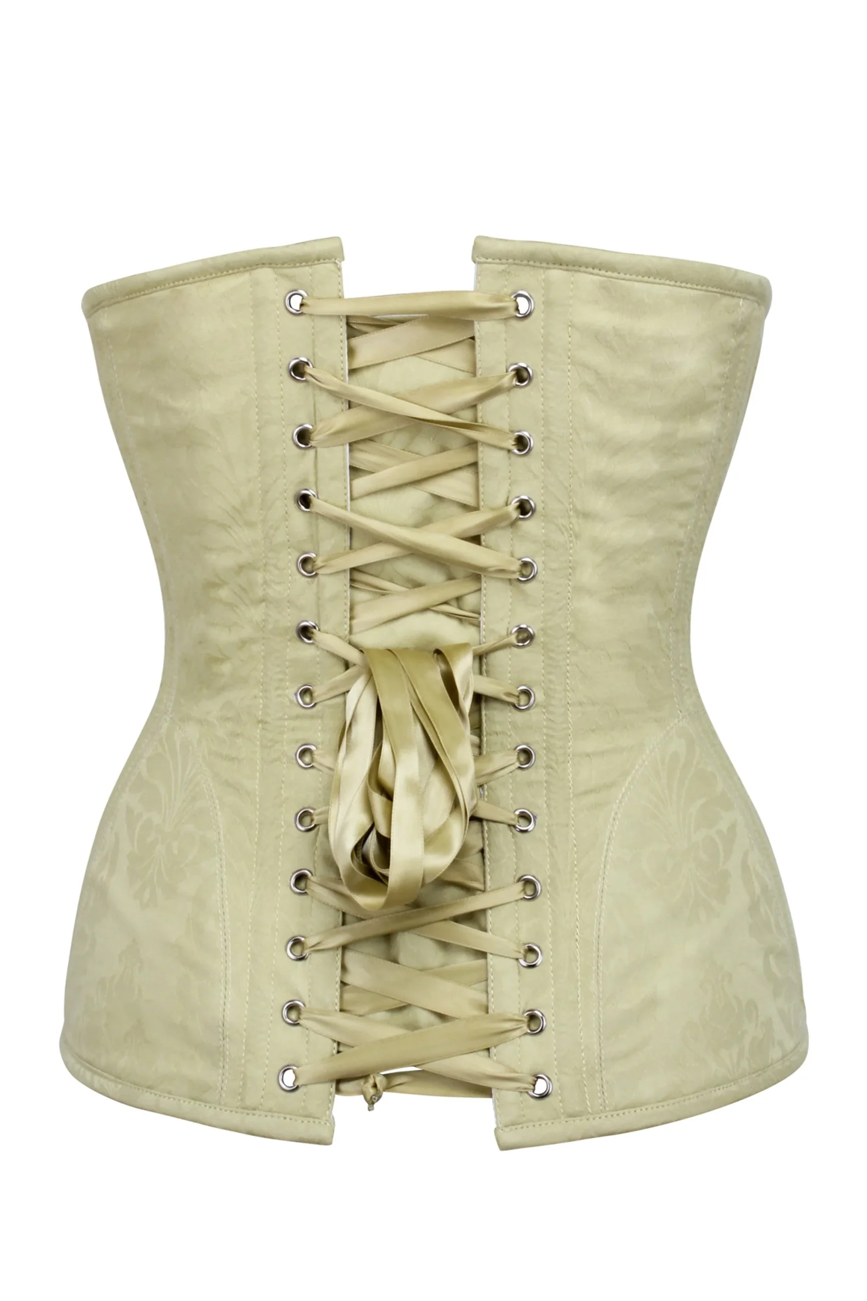 Corset serre-taille longline en brocart pastel avec panneaux des hanches – Image 2