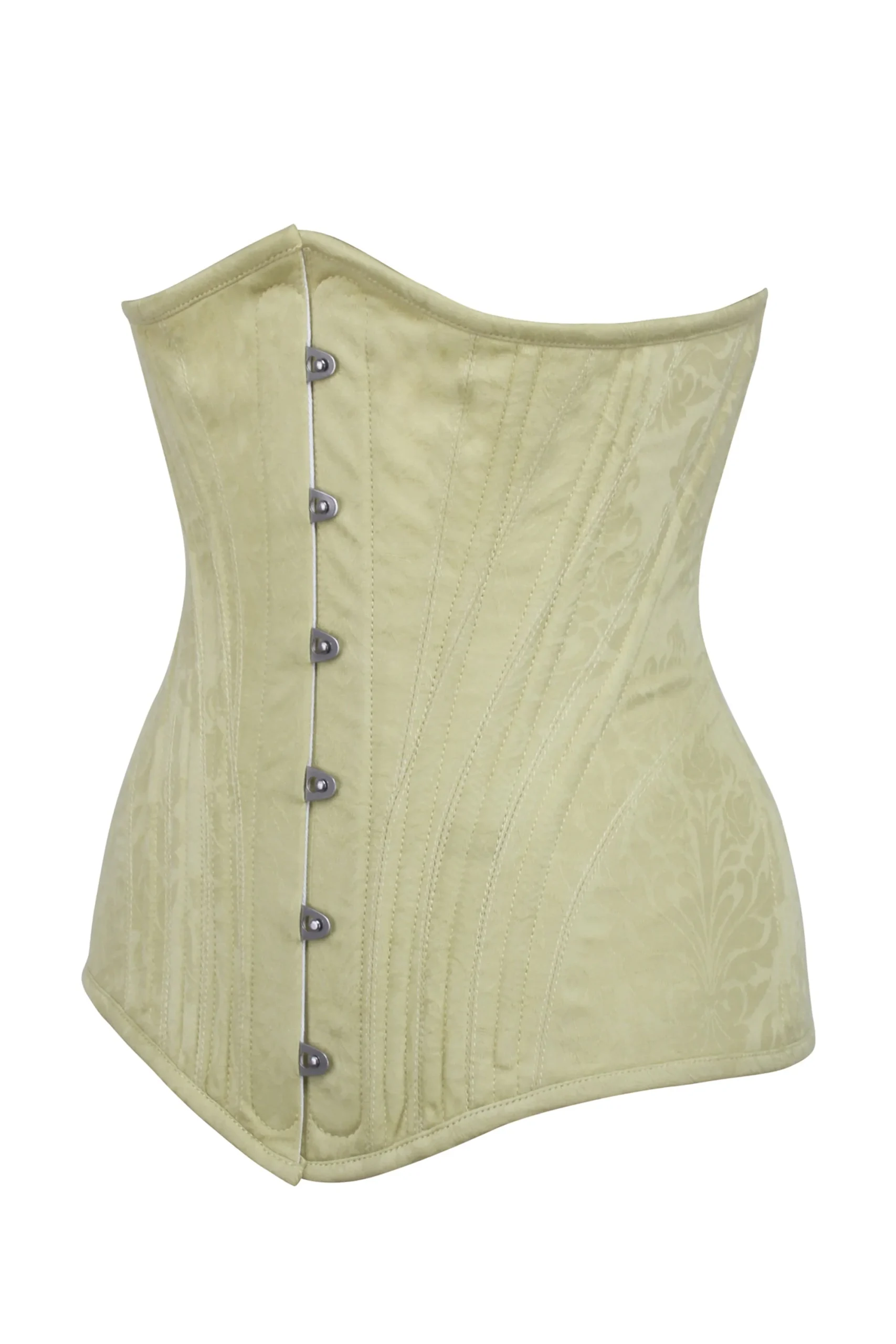 Corset serre-taille longline en brocart pastel avec panneaux des hanches – Image 3