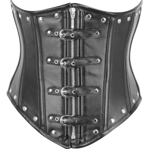 Black PVC Fetish Underbust with Zip Front