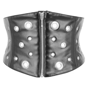 Matt Black PVC Corset Inspired Belt