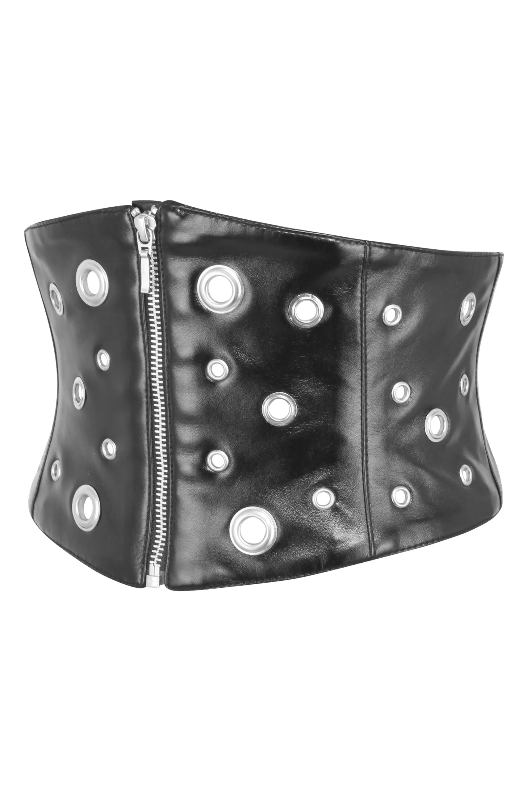 Matt Black PVC Corset Inspired Belt – Image 3
