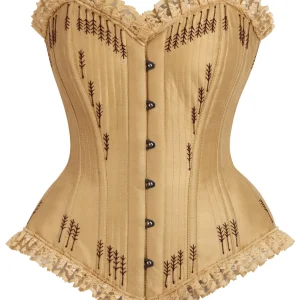 Ornate Gold Overbust Corset with Flossing