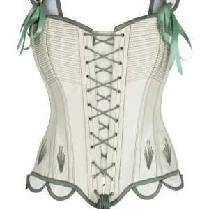 Willow Whisper Embroidered Overbust Corset with Shoulder Straps