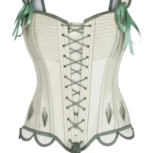 Willow Whisper Embroidered Overbust Corset with Shoulder Straps