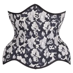 Midnight Bloom Underbust Corset – Elegant Floral Waist Cincher