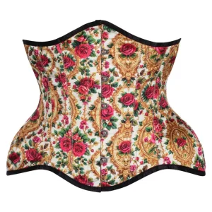 Regal Rose Brocade Underbust Corset – Vintage Floral Waist Cincher