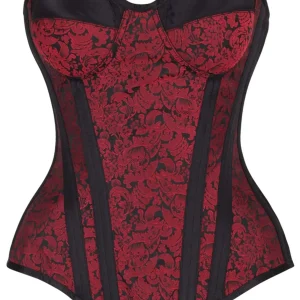 Red & Black Enchanted Brocade Corset