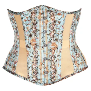 Rococo Reverie Brocade Corset in Powder Blue