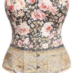 Vintage Rose Baroque Lace-Up Corset