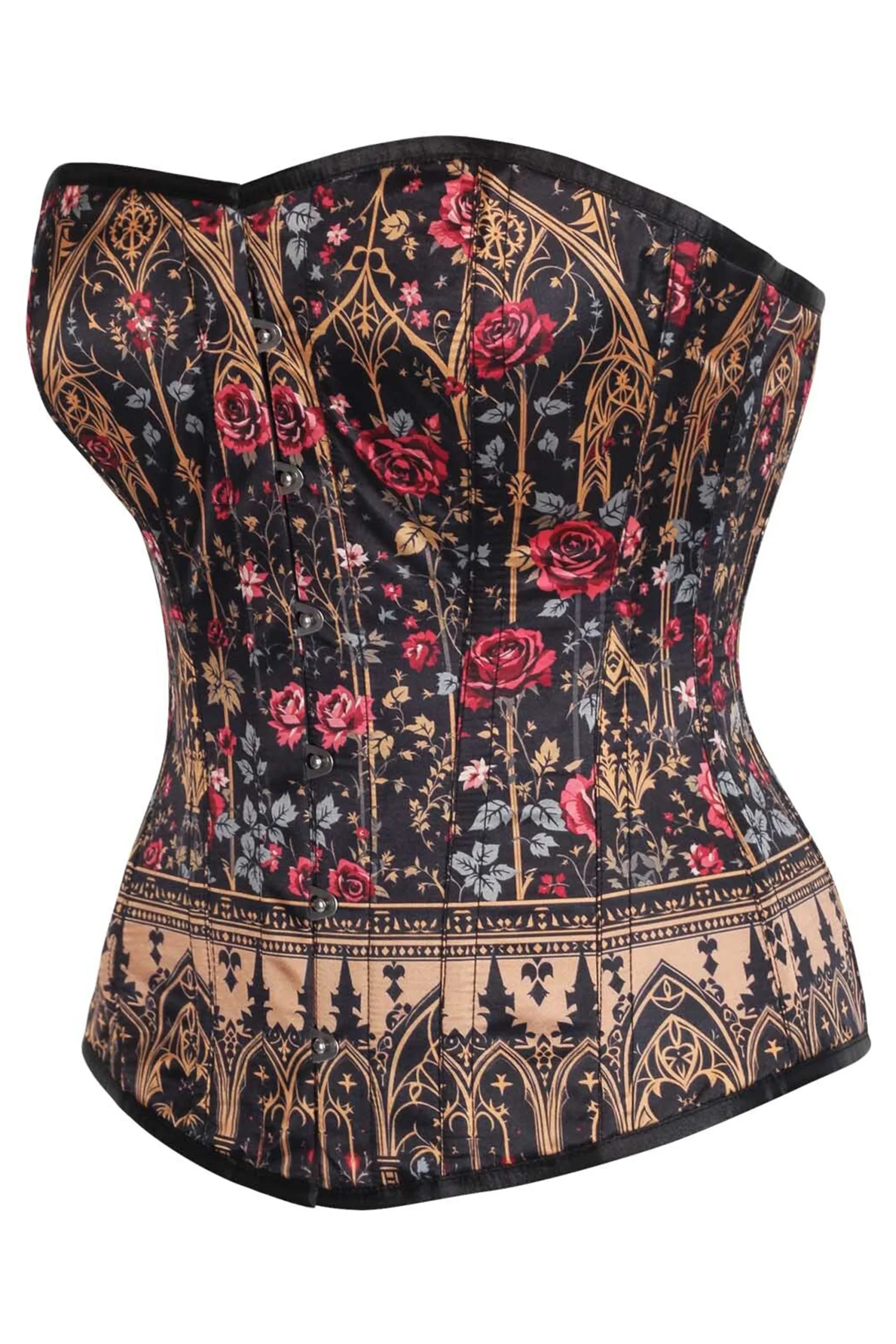 Gothic Rose Cathedral Overbust Corset – Victorian Romance Meets Dark Elegance – Image 3
