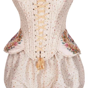Blush Florals Corset & Ruffled Bloomers Ensemble
