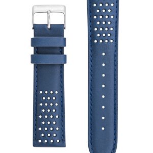 Bracelet Cuir Bleu Perforé 22mm