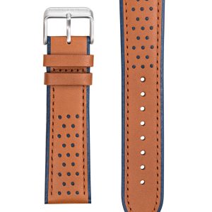 Bracelet Cuir Marron et Bleu 22mm