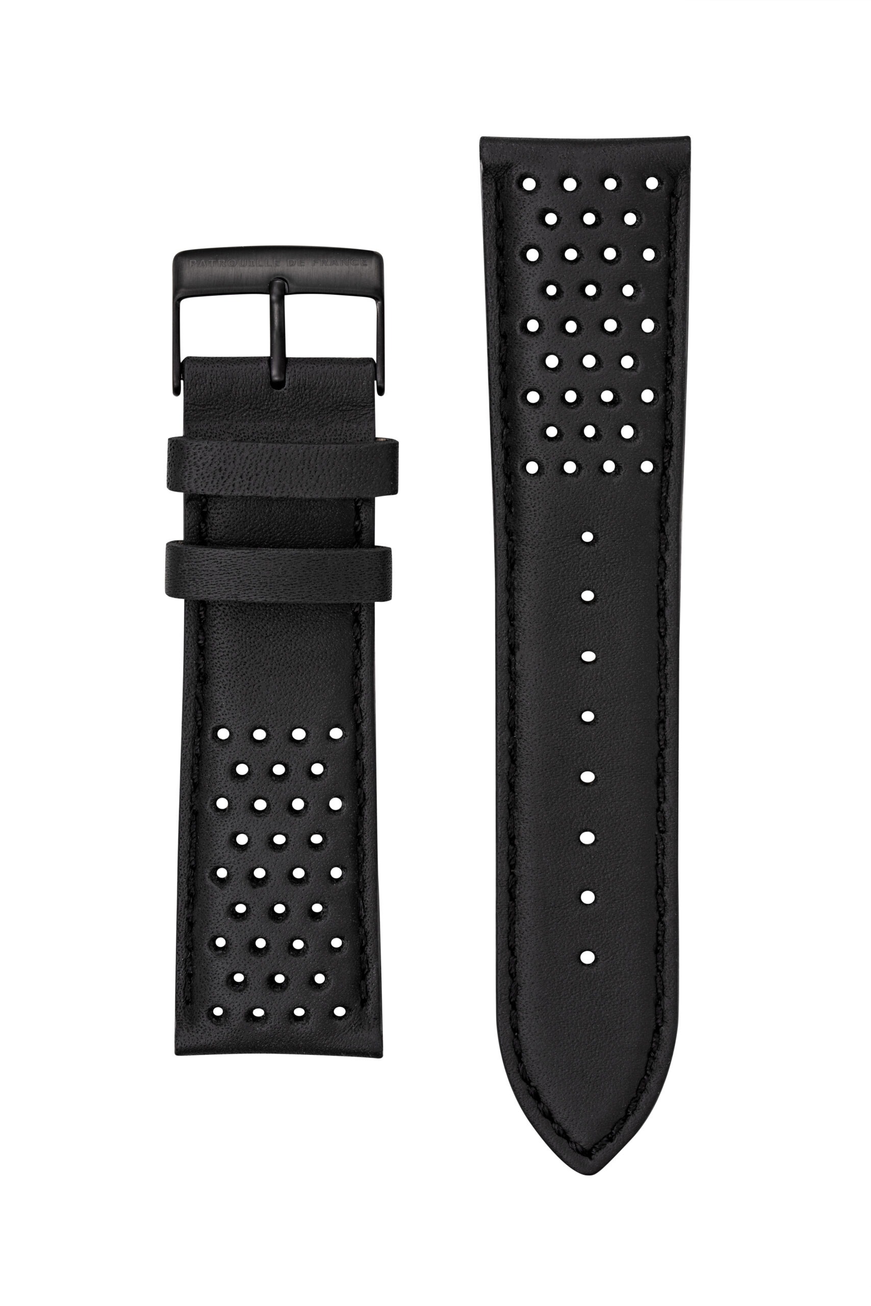 Bracelet Cuir Noir Perforé 24mm