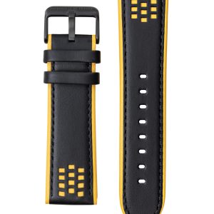 Bracelet Cuir Noir et Jaune 24mm