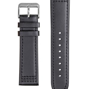 Bracelet Cuir Noir Surpiqué Noir 22mm