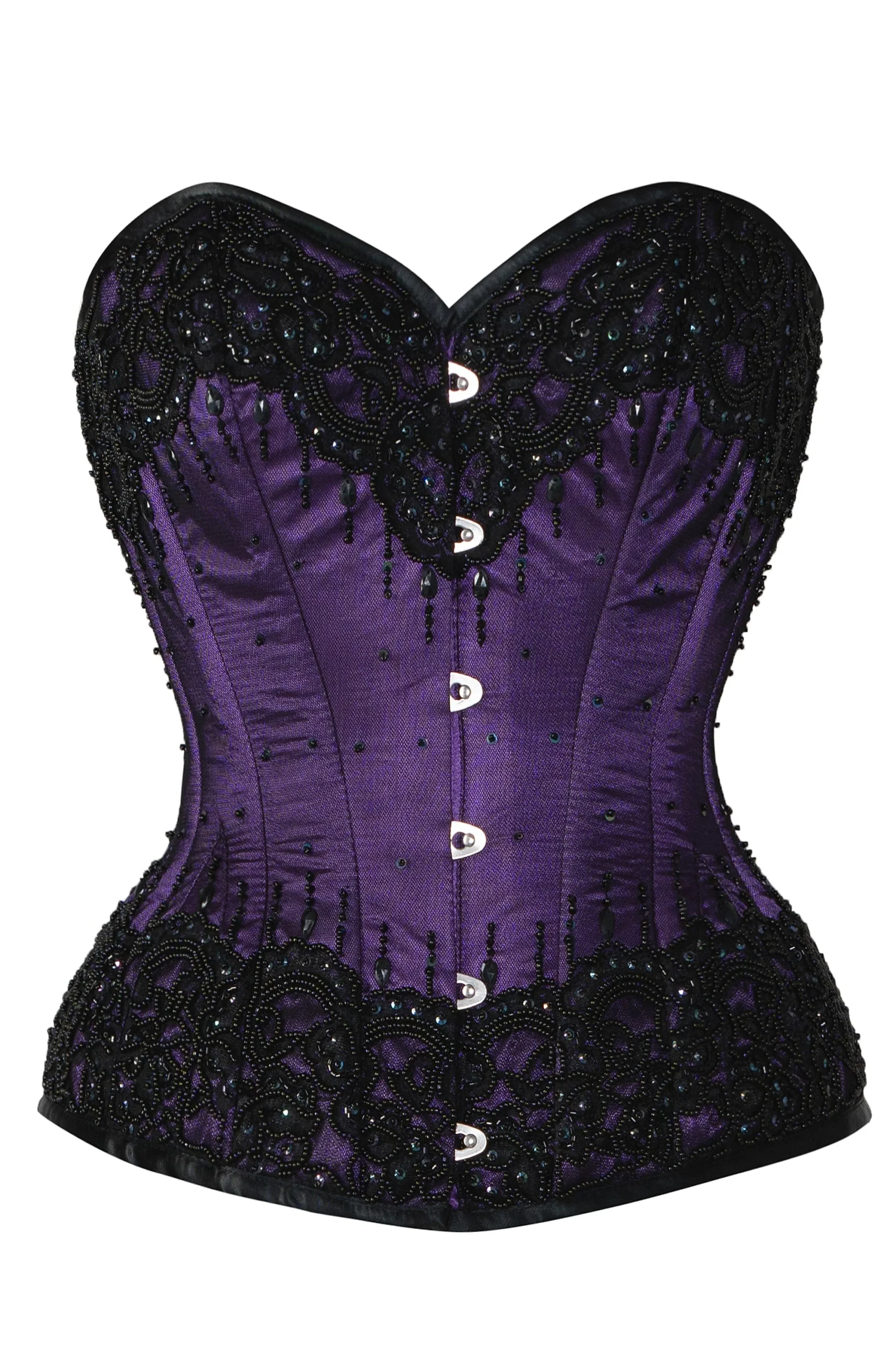 Corset couture satin Pourpre