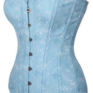 Corset bustier bleu ciel long imprimé astronomie