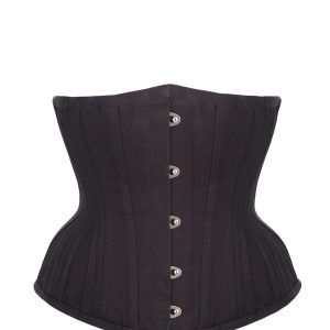 Underbust Waist Trainer classique en sergé de coton avec serre-taille Noir