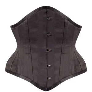 SERRE-TAILLE WASPIE WAIST TRAINING EN SATIN NOIR