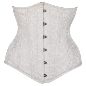 CORSET SERRE-TAILLE LONGLINE EXPERT WAIST TRAINING CRÈME EN BROCART