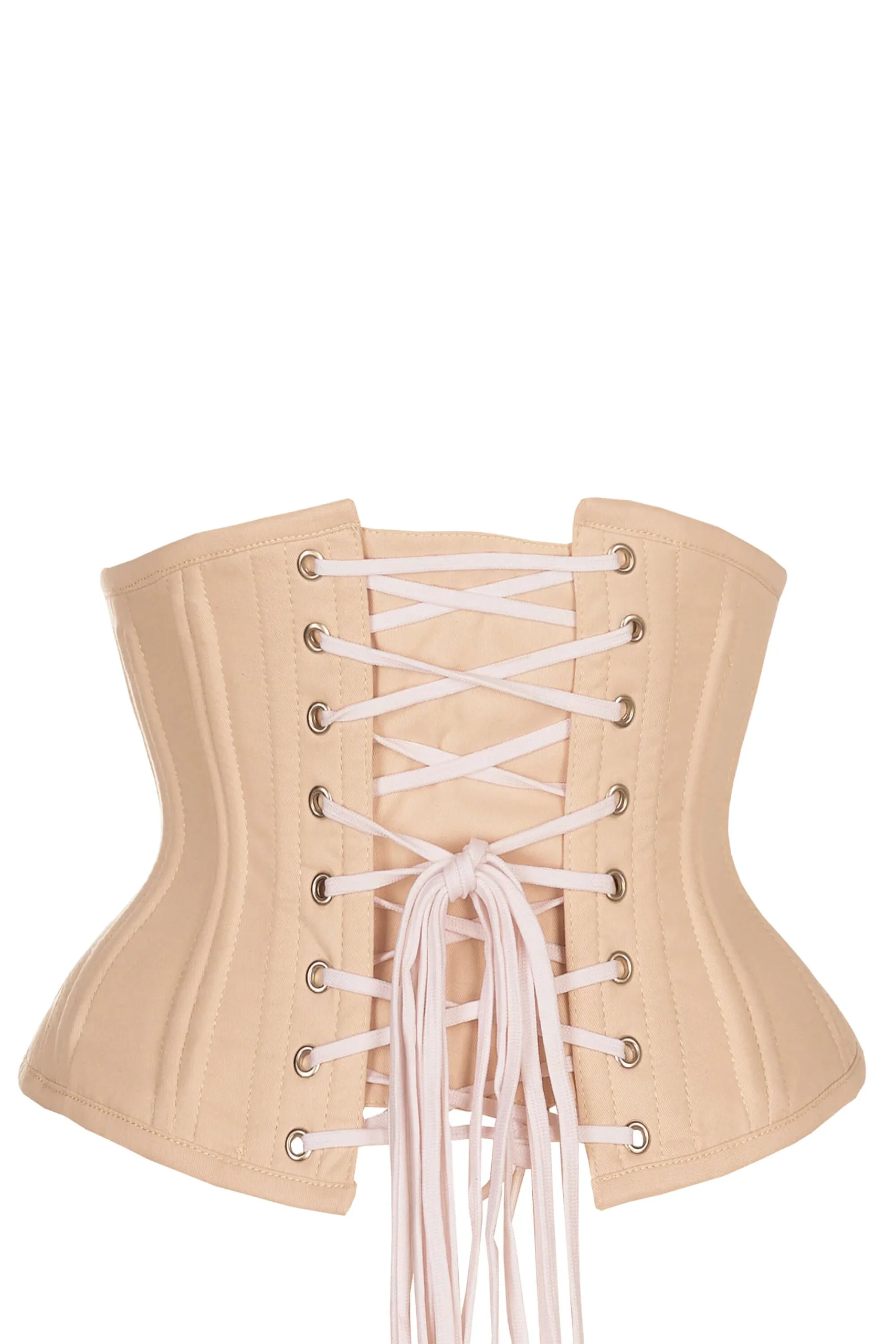Beige Cotton Waist Training Waspie Corset – Image 7