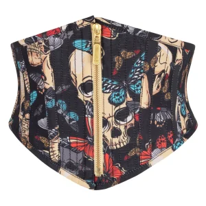 Skull Print Cotton Waspie Belt