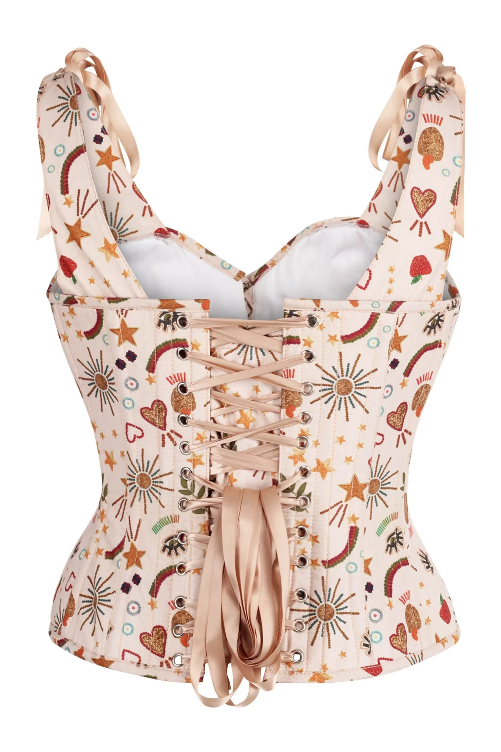 Cotton Print Corset Top with Bow Detail – Image 2