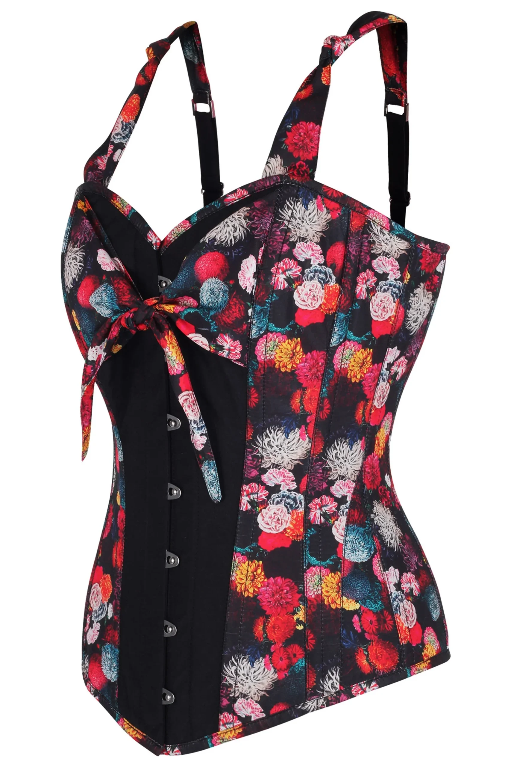 Vintage Styled Floral Print Corset Overbust – Image 3