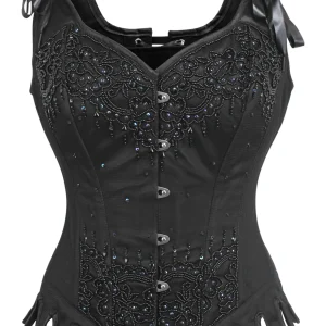 Black Couture Corset with Shoulder Straps