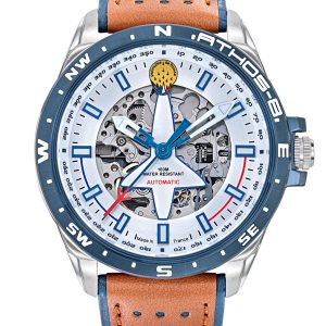 Montre Automatique Argenté Cuir marron A8-100ED-668130