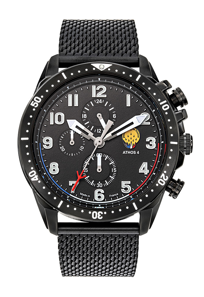 Montre Chronographe Cadran noir Bracelet Acier A4-100C-668135