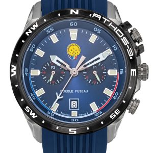 Montre Double Fuseau Cadran Bleu Bracelet Bleu A3-100IG-668113