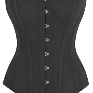 Single Layer Longline Overbust Corset in Black