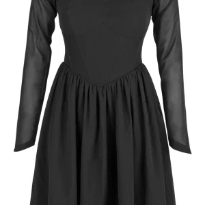 Black Corset Dress with Long Sleeves