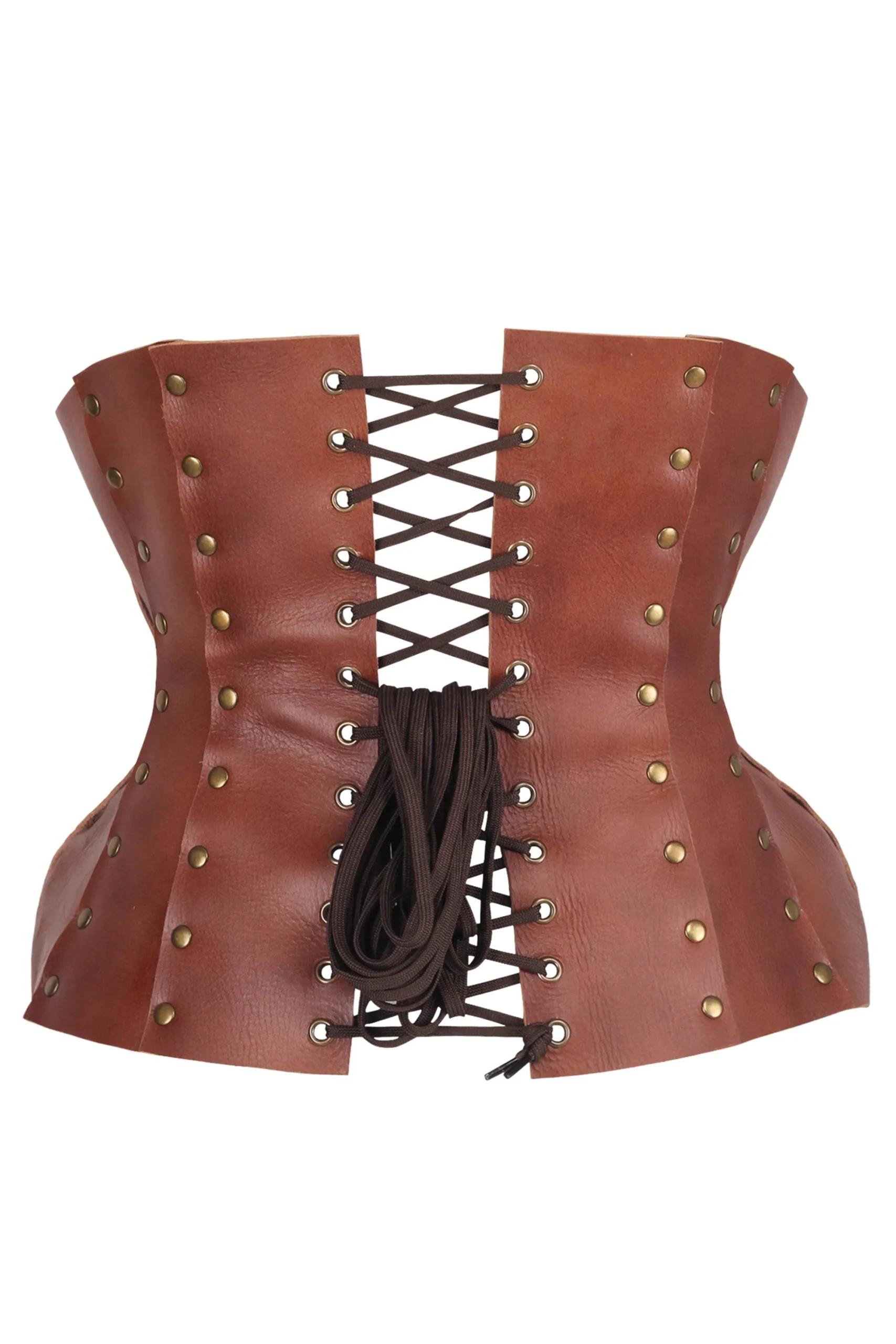Handmade Leather Underbust Corset – Premium Quality for Re-Enactments & Renfaire Elegance – Image 2