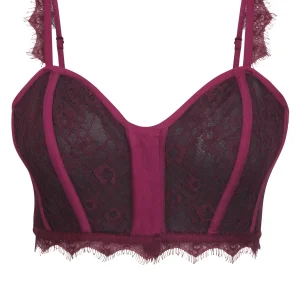 Marjorie Potent Purple Viscose and Lace Corseted Bralette
