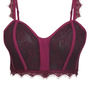 Marjorie Potent Purple Viscose and Lace Corseted Bralette