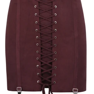 Winnie Mini-jupe en sergé de coton Huckleberry inspirée des corsets avec pinces-jarretelles