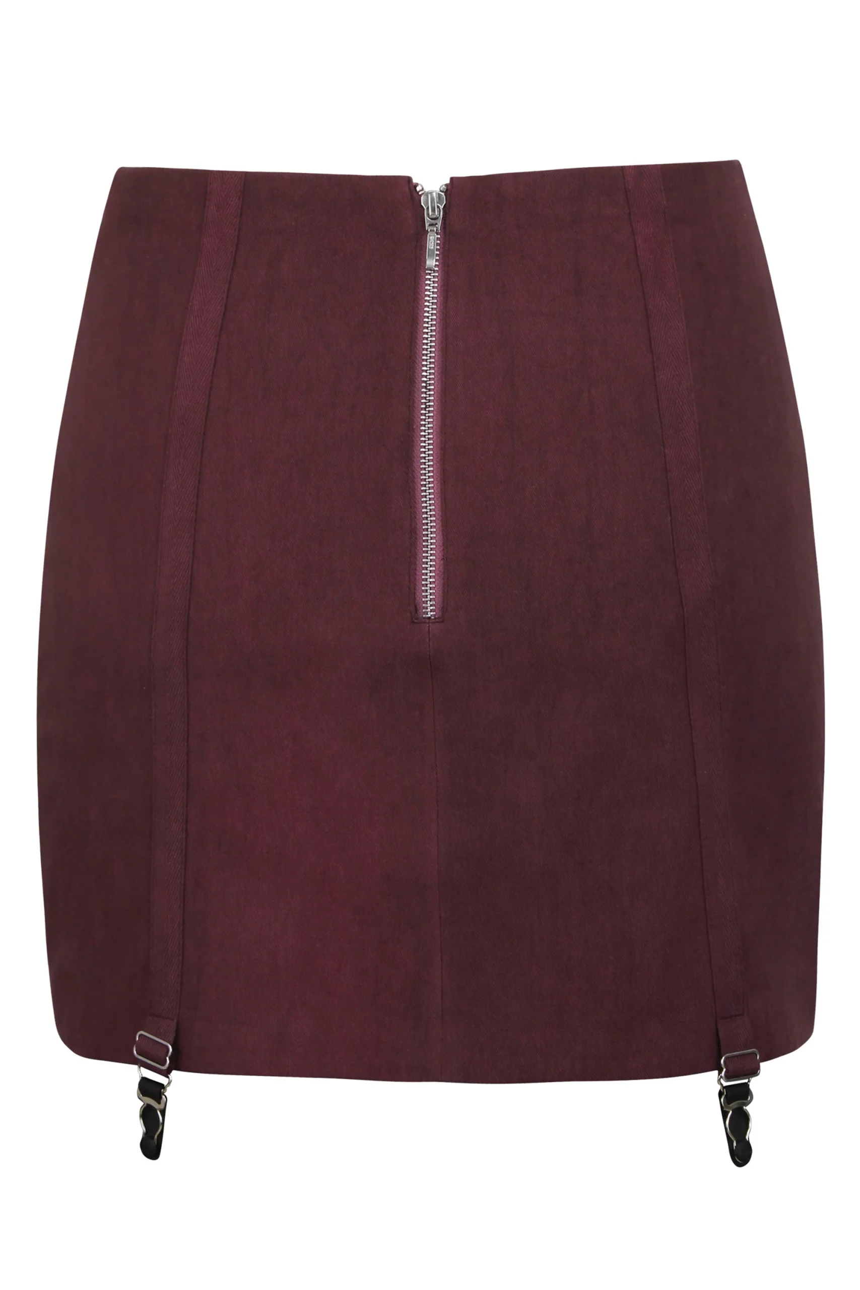 Winnie Mini-jupe en sergé de coton Huckleberry inspirée des corsets avec pinces-jarretelles – Image 2