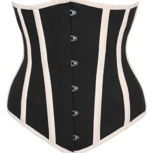 Black and Beige Single Layer Underbust Corset